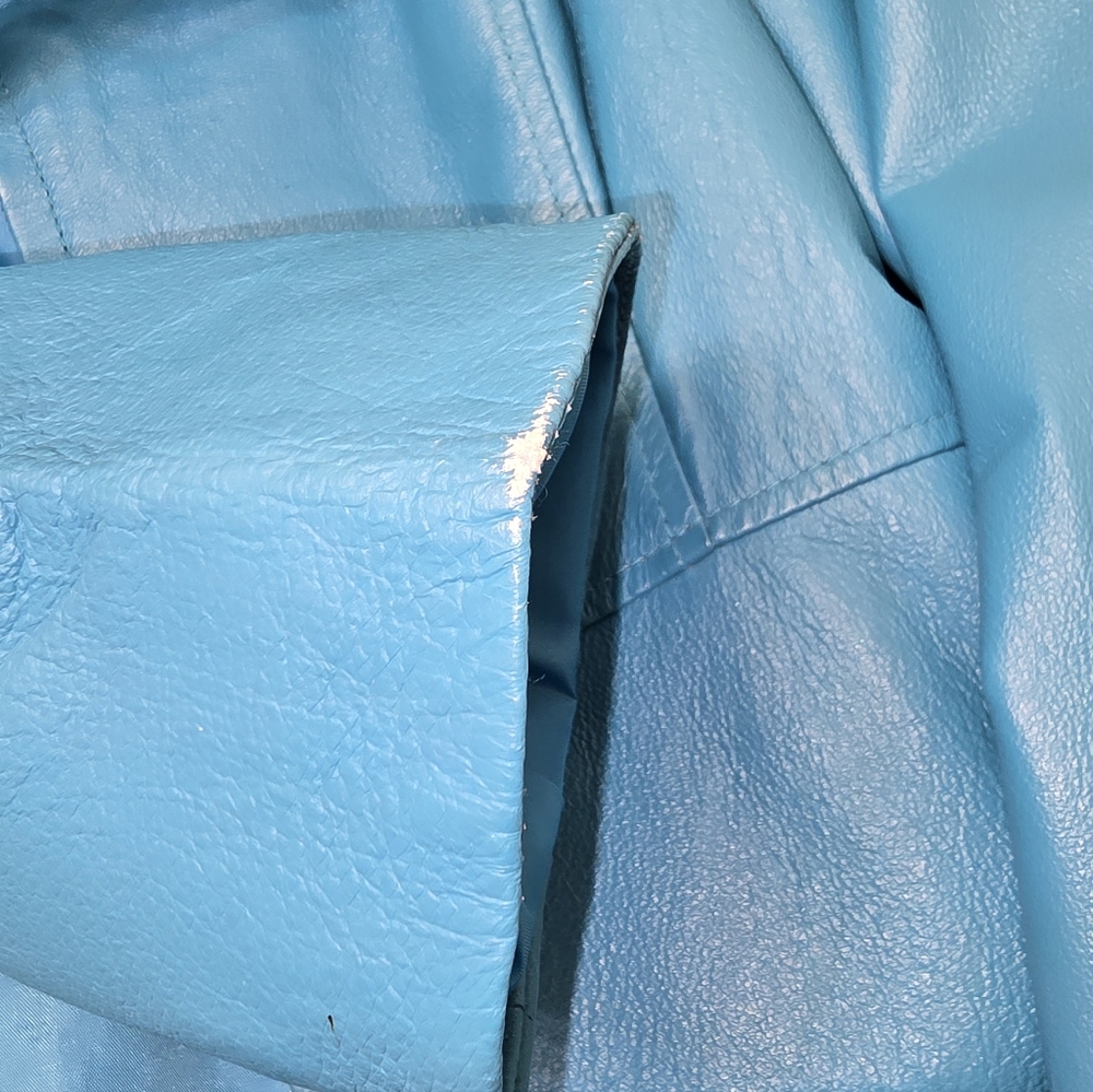 Shape FX Vibrant Blue Leather Jacket Size 14 (Fits More Like Sm 12 Or 10) - Picture 8 of 8